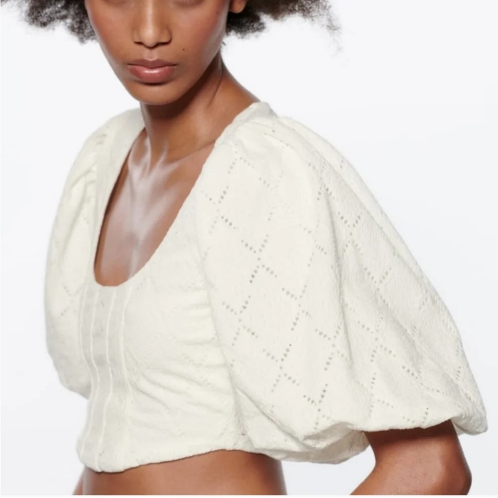 Zara voluminous corset shirt S White (thj2)